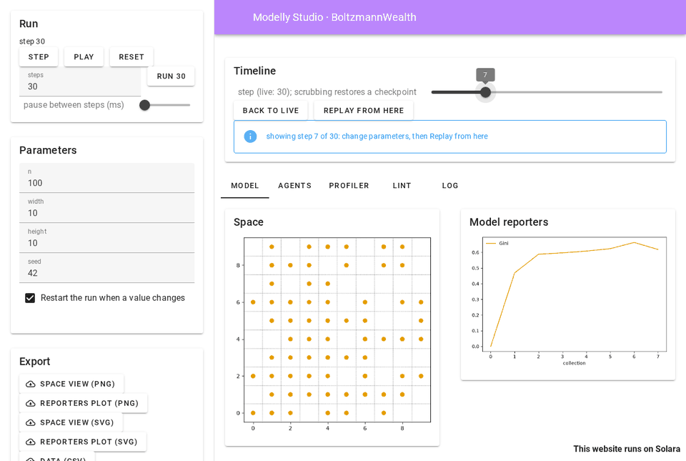 Scrubbed back to step 7 of a Boltzmann run